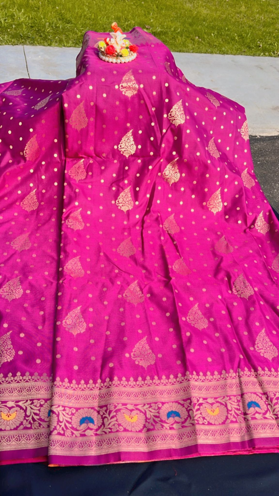MUGA KATAN SILK WITH MEENAKARI WORK