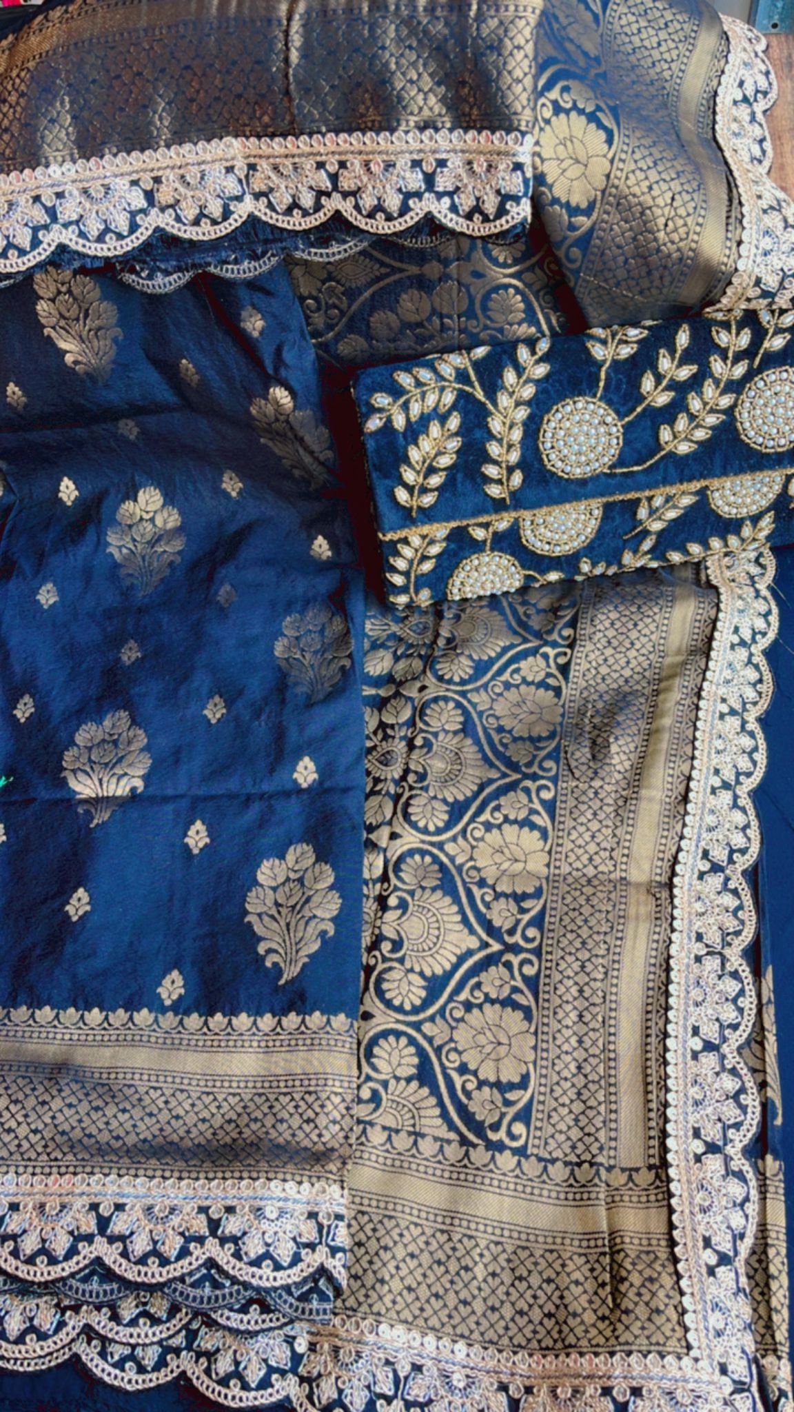 Benarshi khadi georgette saree