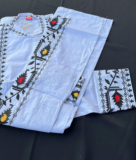 Cotton men's kurta  jamdani design
