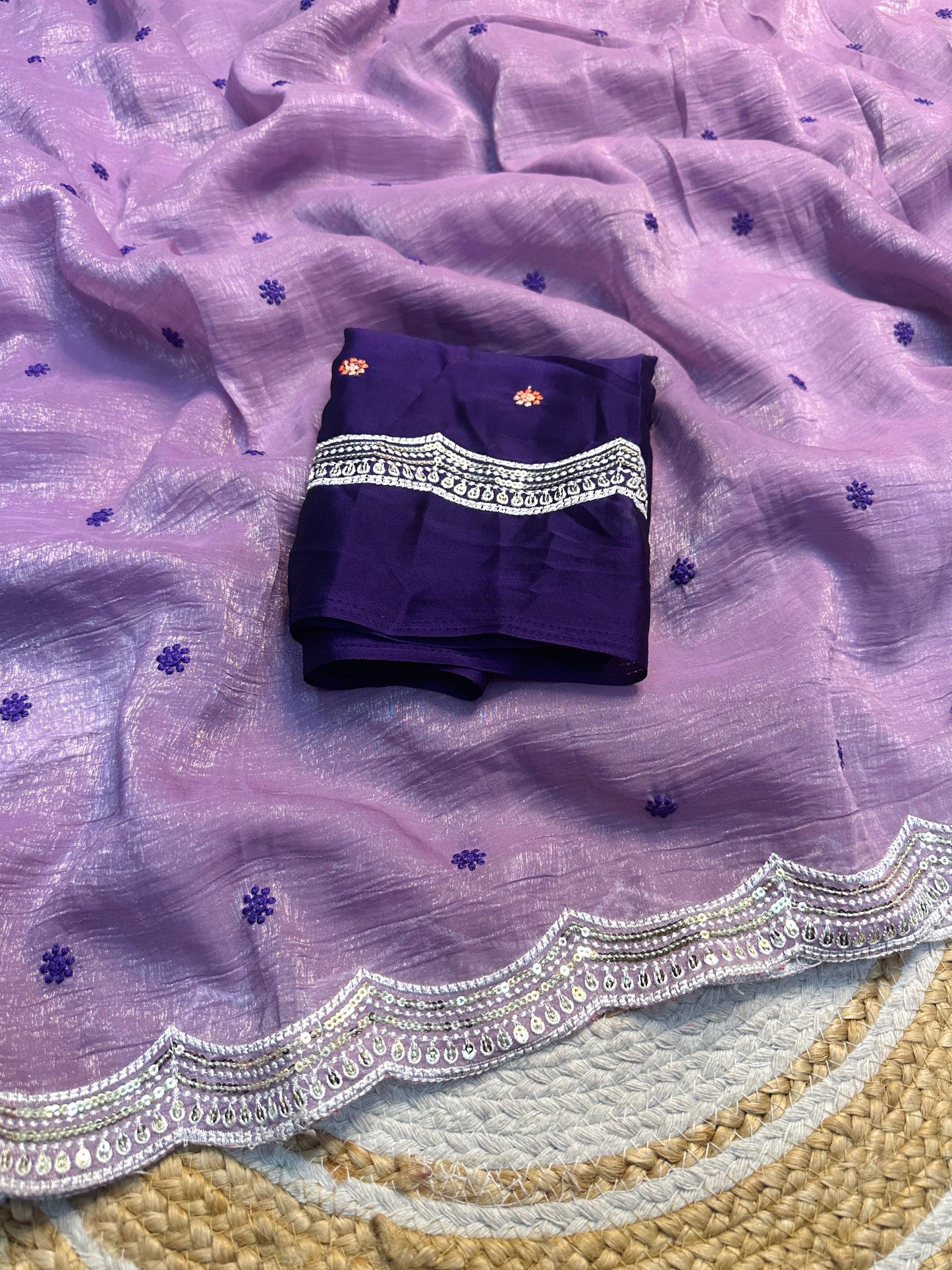 Cruncy chiffon brasso saree