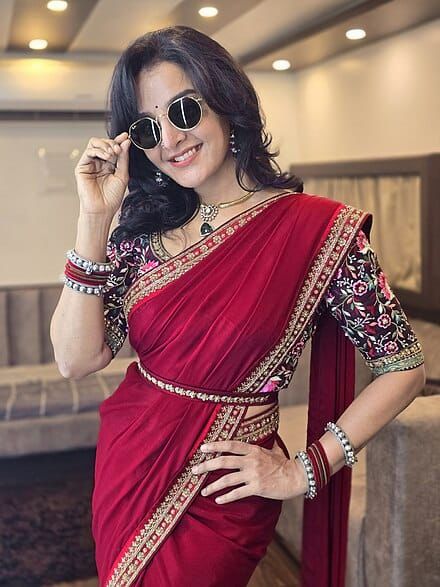 Designer red saree