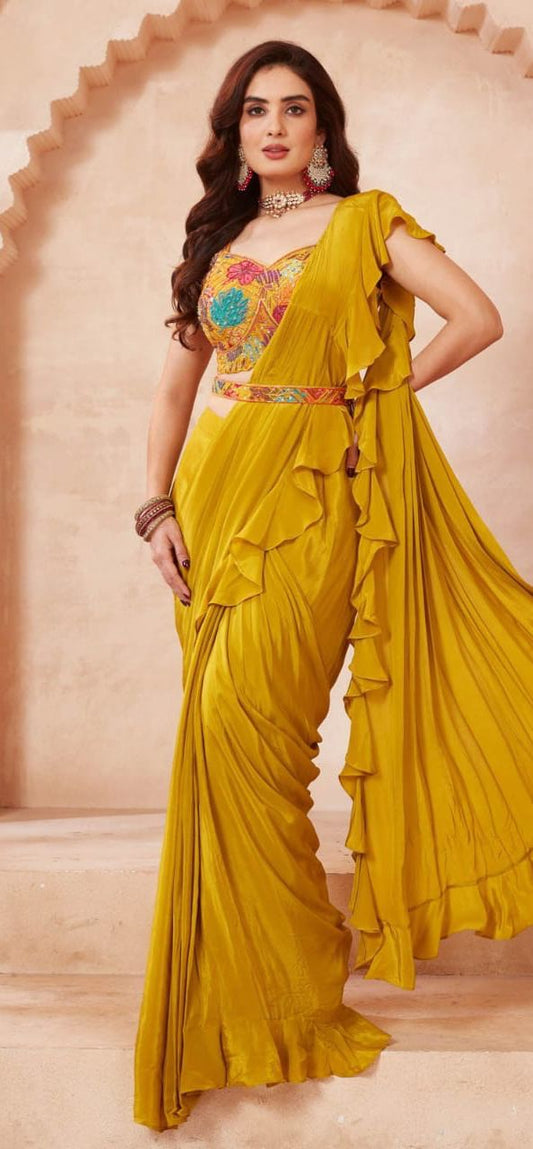 Party wear ready to wear saree with blouse