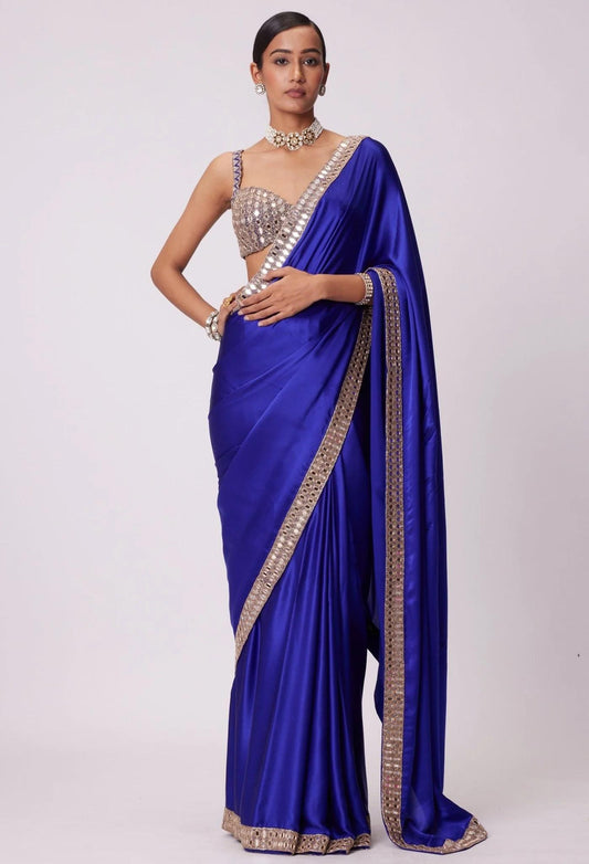 The royal blue Saree