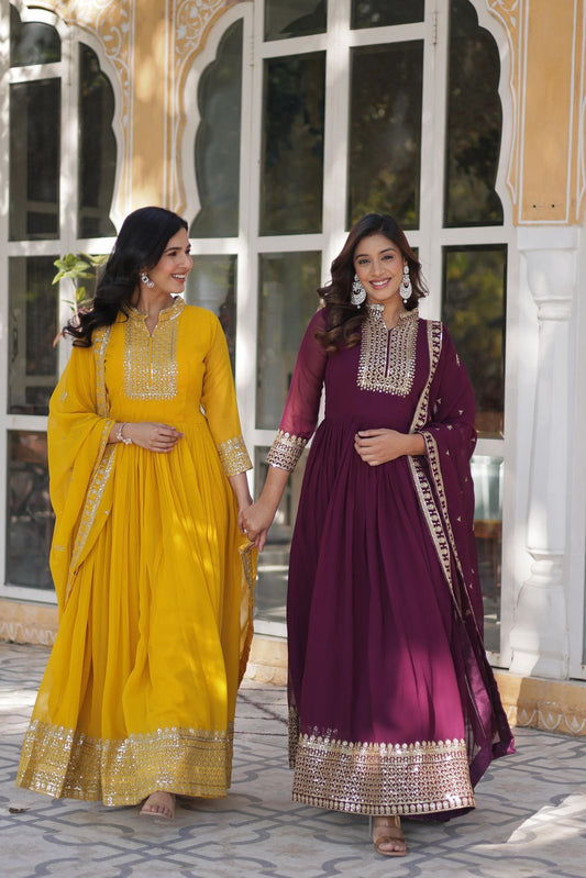Gown with dupatta