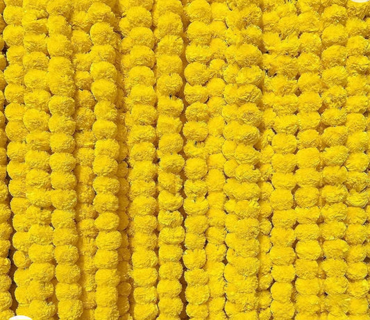 Faux marigold flower strings