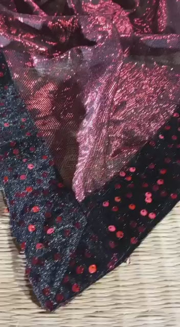 Dark Marun velvet sequence saree