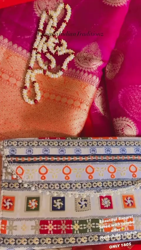 SEMI KORA ORGANZE SAREE COMBO OFFER